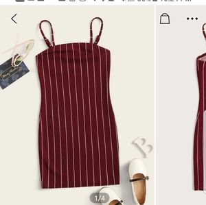 Red striped girls cami dress size 9Y